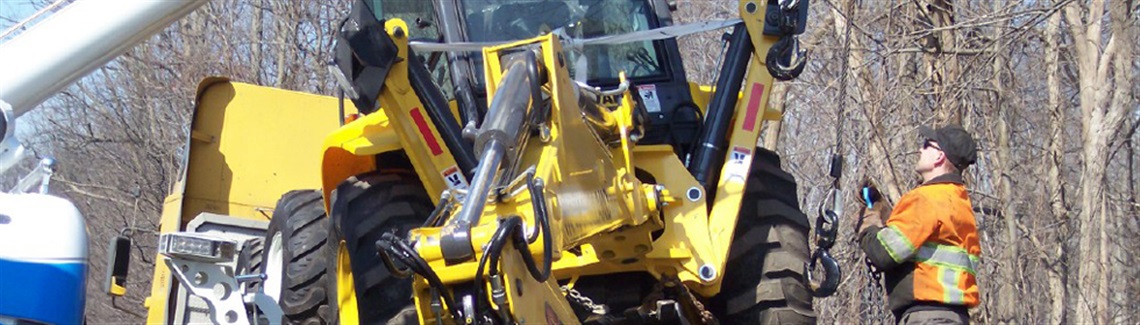 man operating a tractor